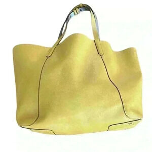 ZARA Yellow and Silver Reversible Tote Bag